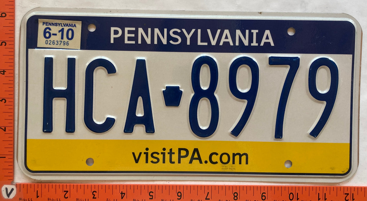 2010 Pennsylvania #HCA 8979 Passenger License Plate