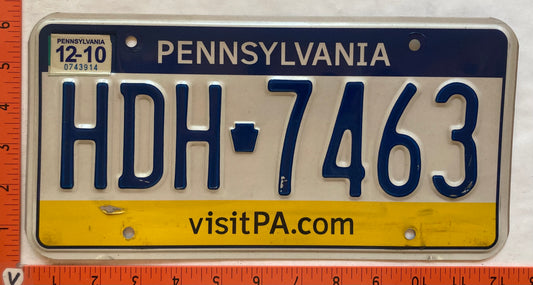 2010 Pennsylvania #HDH 7463 Passenger License Plate