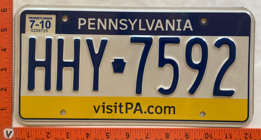 2010 Pennsylvania #HHY 7592 Passenger License Plate