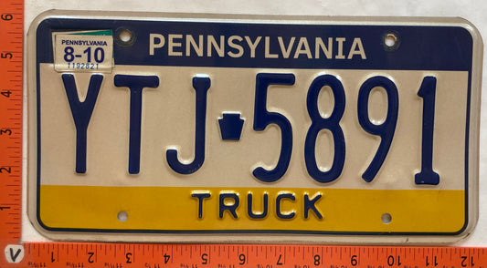 2010 Pennsylvania #YTJ 5891 Truck License Plate