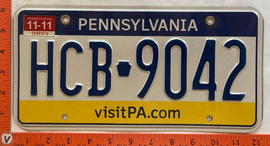 2011 Pennsylvania #HCB 9042 Passenger License Plate