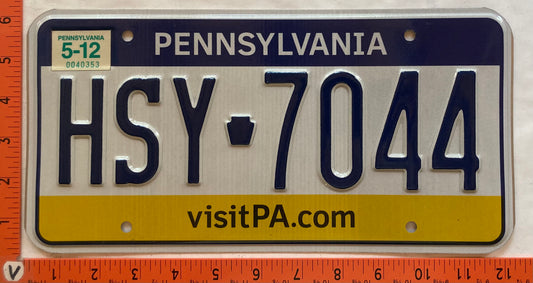 2012 Pennsylvania #HSY 7044 Passenger License Plate