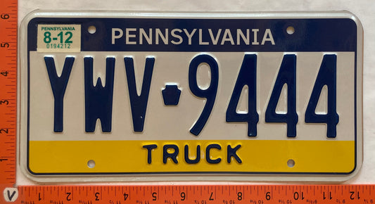 2012 Pennsylvania #YWV 9444 Truck License Plate