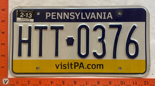 2013 Pennsylvania #HTT 0376 Passenger License Plate