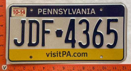 2014 Pennsylvania #JDF 4365 Passenger License Plate
