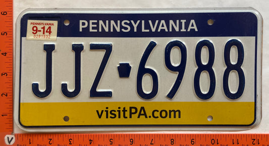 2014 Pennsylvania #JJZ 6988 Passenger License Plate