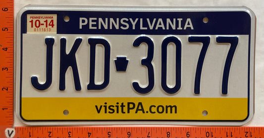 2014 Pennsylvania #JKD 3077 Passenger License Plate