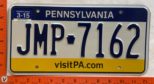 2015 Pennsylvania #JMP 7162 Passenger License Plate
