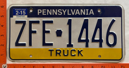 2015 Pennsylvania #ZFE 1446 Truck License Plate