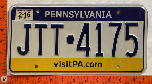 2016 Pennsylvania #JTT 4175 Passenger License Plate