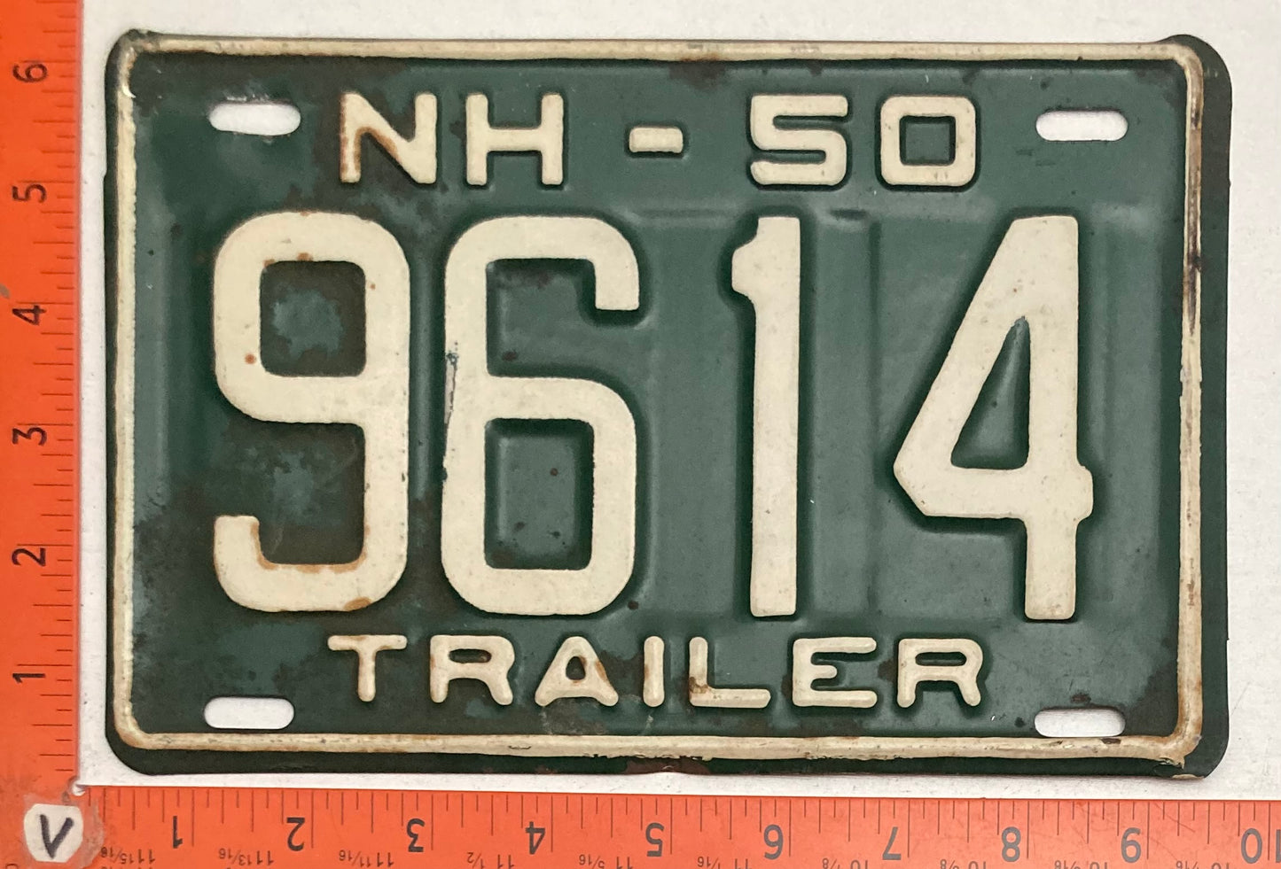 1950 New Hampshire #9614 Trailer License Plate