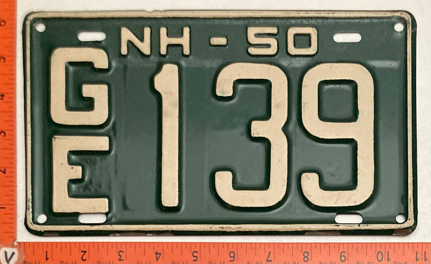 1950 New Hampshire #G/E 139 Passenger License Plate