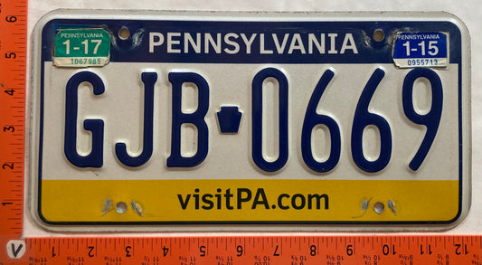 2017 Pennsylvania #GJB 0669 Passenger License Plate