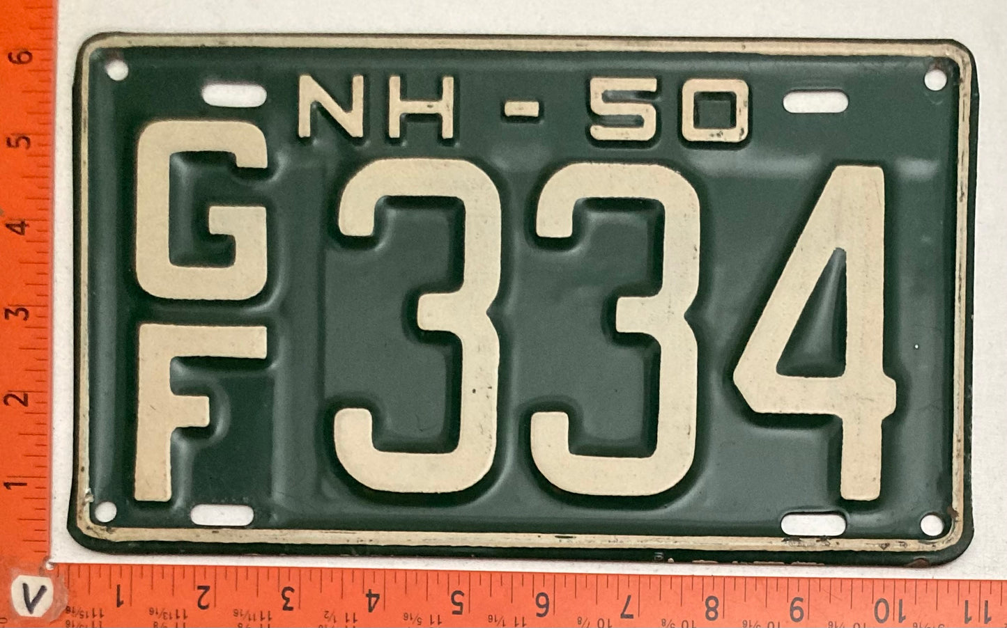 1950 New Hampshire #G/F 334 Passenger License Plate