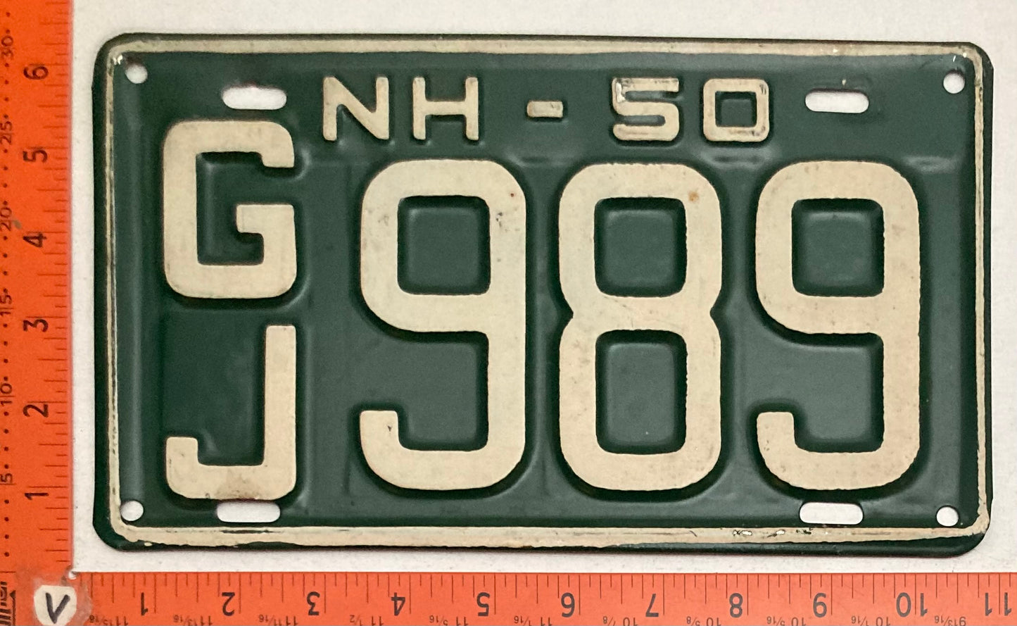 1950 New Hampshire #G/J 989 Passenger License Plate