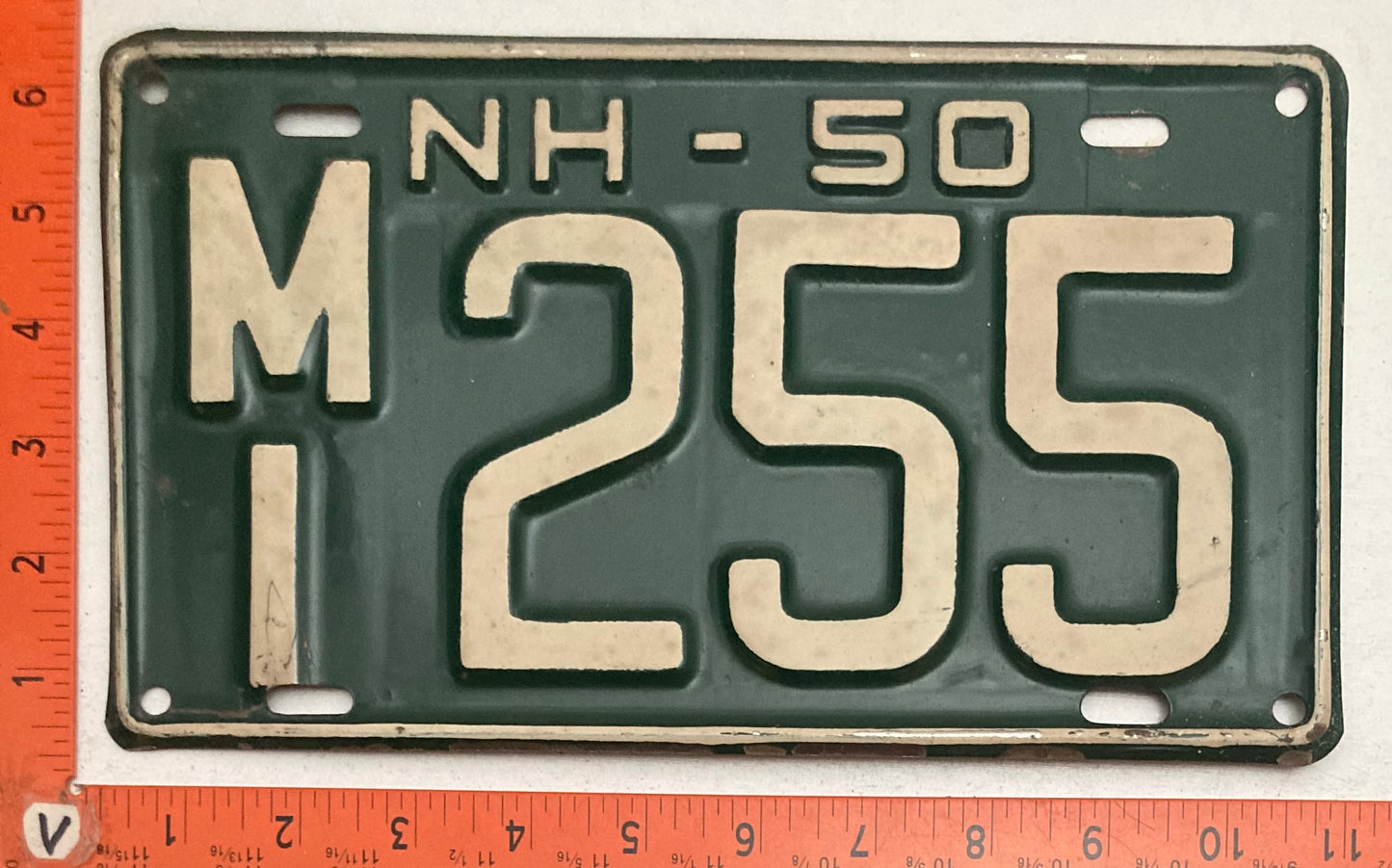 1950 New Hampshire #M/I 255 Passenger License Plate