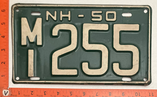 1950 New Hampshire #M/I 255 Passenger License Plate