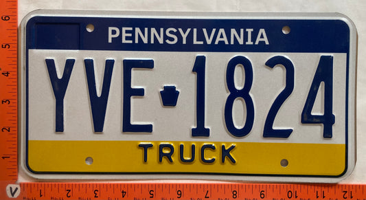 Undated Pennsylvania #YVE 1824 Truck License Plate