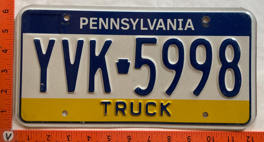 Undated Pennsylvania #YVK 5998 Truck License Plate