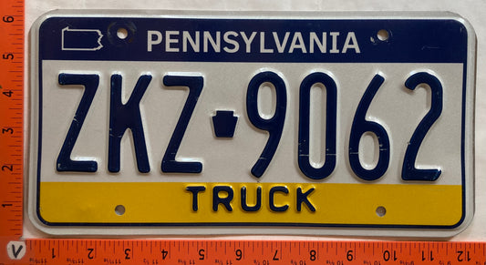 Undated Pennsylvania #ZKZ 9062 Truck License Plate