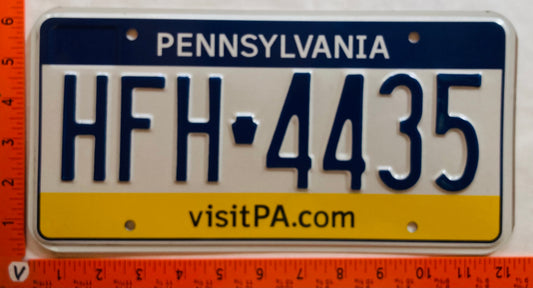 Undated Pennsylvania #HFH 4435 Passenger License Plate