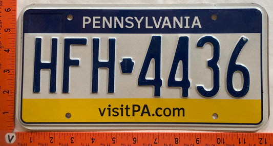 Undated Pennsylvania #HFH 4436 Passenger License Plate