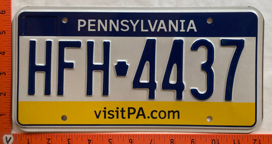 Undated Pennsylvania #HFH 4437 Passenger License Plate