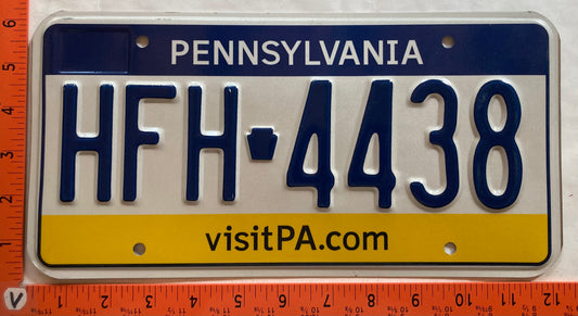 Undated Pennsylvania #HFH 4438 Passenger License Plate