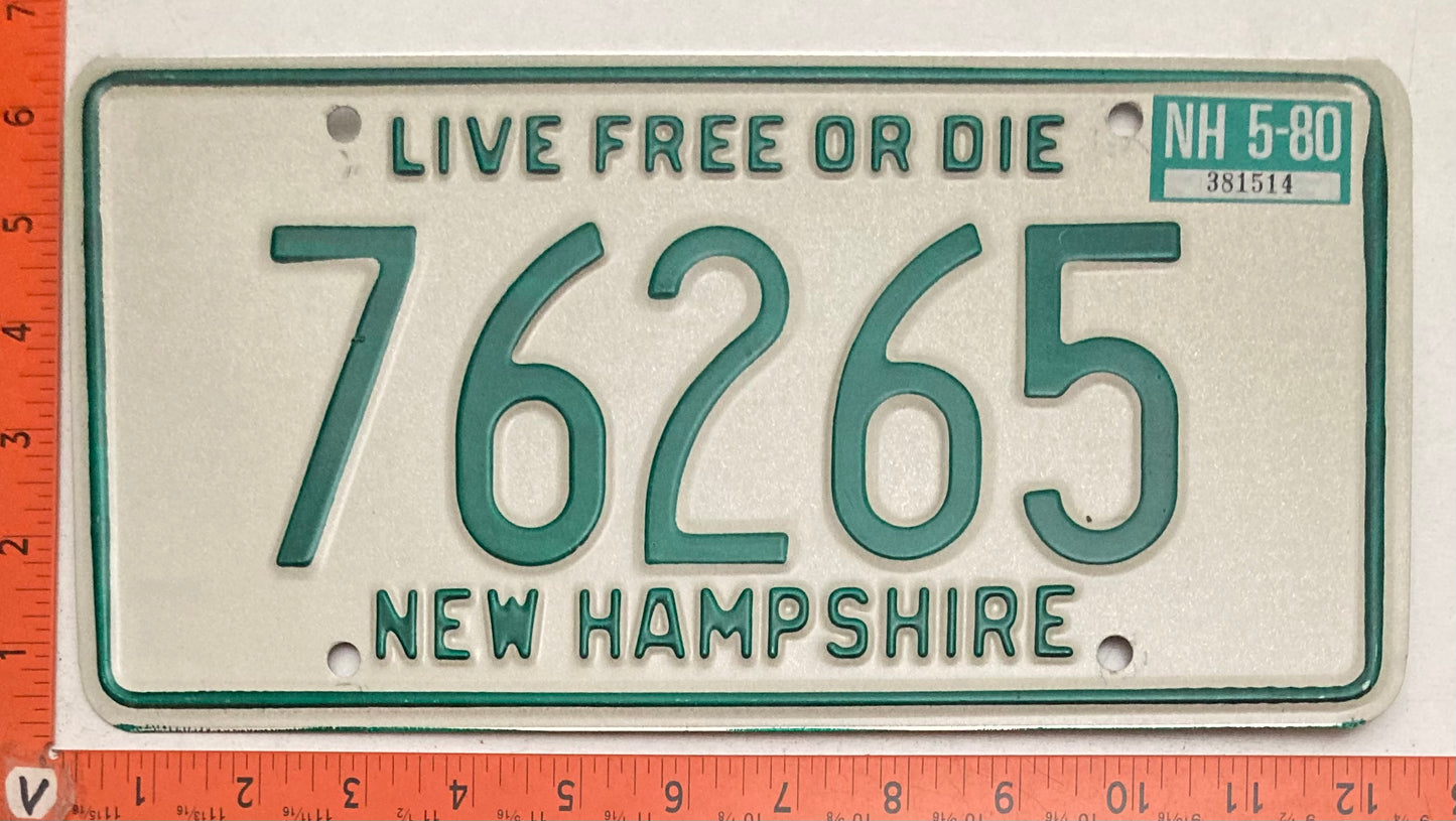 1980 New Hampshire #76265 Passenger License Plate