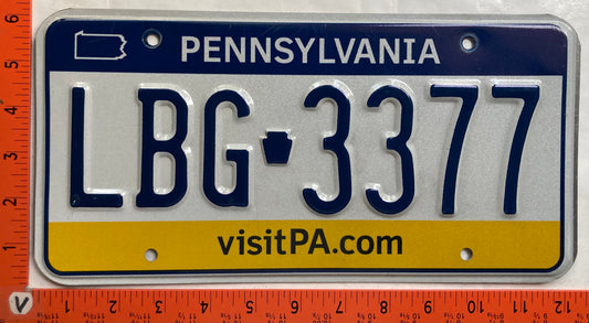 Undated Pennsylvania #LBG 3377 Passenger License Plate