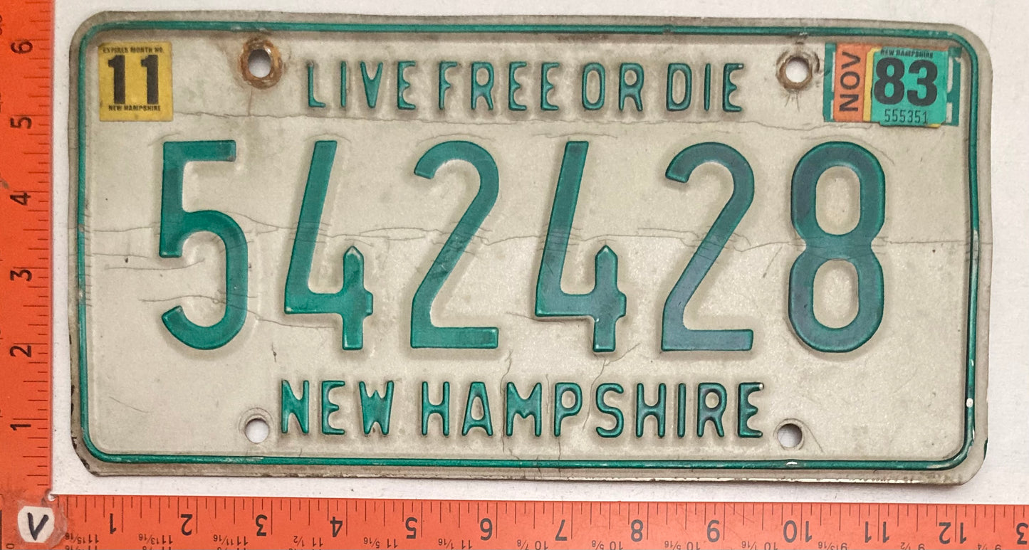 1983 New Hampshire #542428 Passenger License Plate