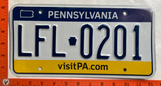 Undated Pennsylvania #LFL 0201 Passenger License Plate