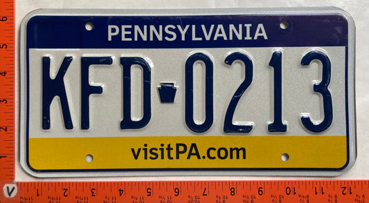 Undated Pennsylvania #KFD 0213 Passenger License Plate
