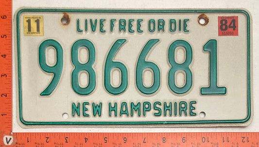 1984 New Hampshire #986681 Passenger License Plate