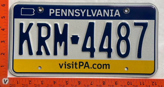 Undated Pennsylvania #KRM 4487 Passenger License Plate