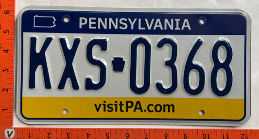 Undated Pennsylvania #KXS 0368 Passenger License Plate