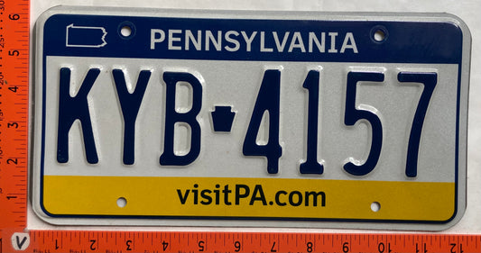 Undated Pennsylvania #KYB 4157 Passenger License Plate