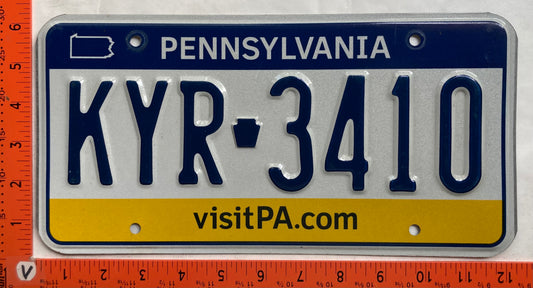 Undated Pennsylvania #KYR 3410 Passenger License Plate