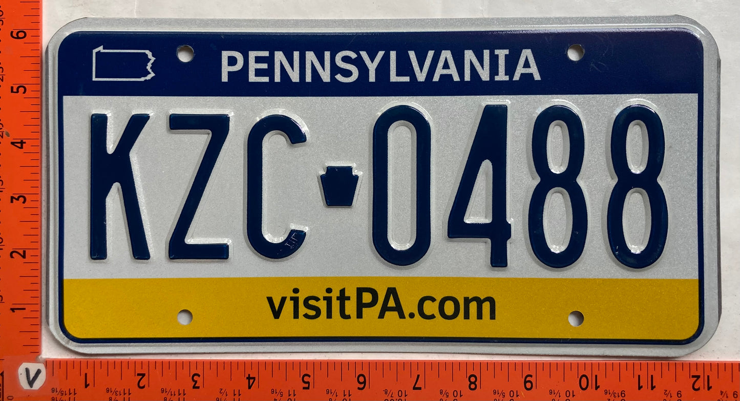 Undated Pennsylvania #KZC 0488 Passenger License Plate