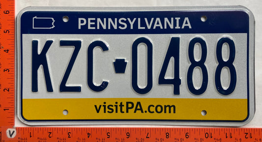 Undated Pennsylvania #KZC 0488 Passenger License Plate