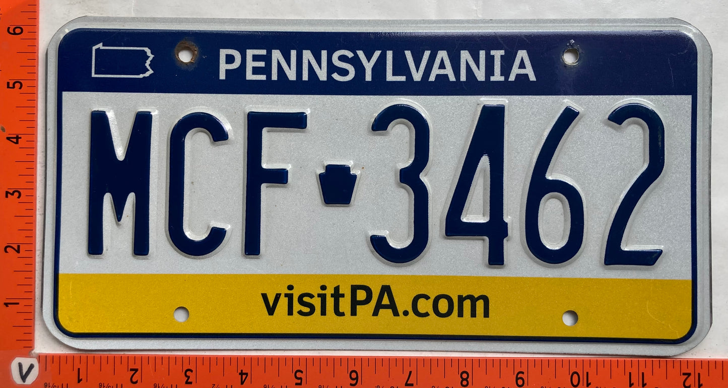 Undated Pennsylvania #MCF 3462 Passenger License Plate
