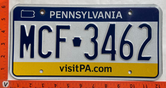 Undated Pennsylvania #MCF 3462 Passenger License Plate