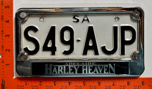 undated South Australia #S49-AJP Motorcycle License Plate