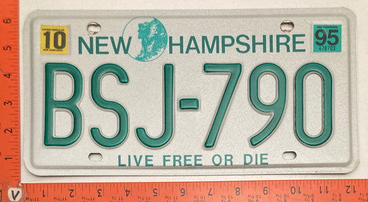 1995 New Hampshire #BSJ-790 Passenger License Plate