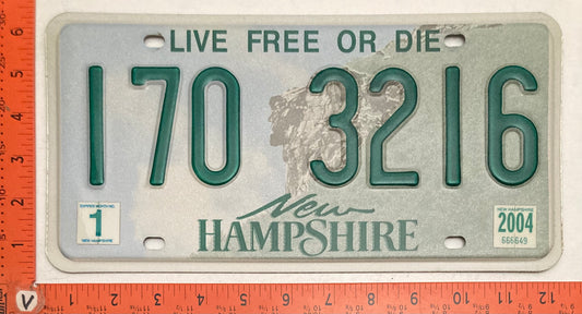 2004 New Hampshire #170 3216 Passenger License Plate