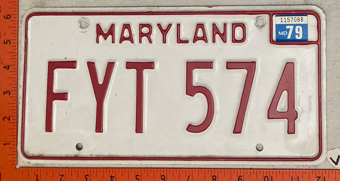 1979 Maryland #FYT 574 Passenger License Plate