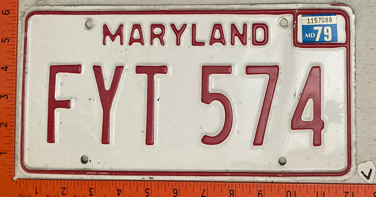 1979 Maryland #FYT 574 Passenger License Plate