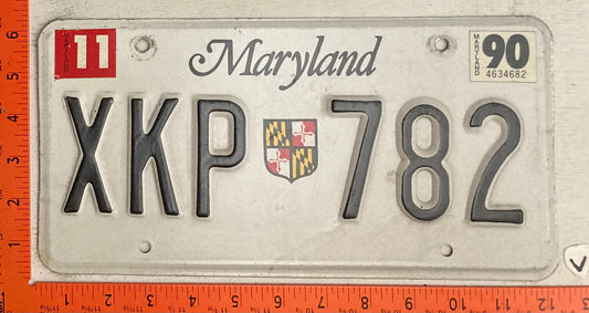 1990 Maryland #XKP 782 Passenger License Plate