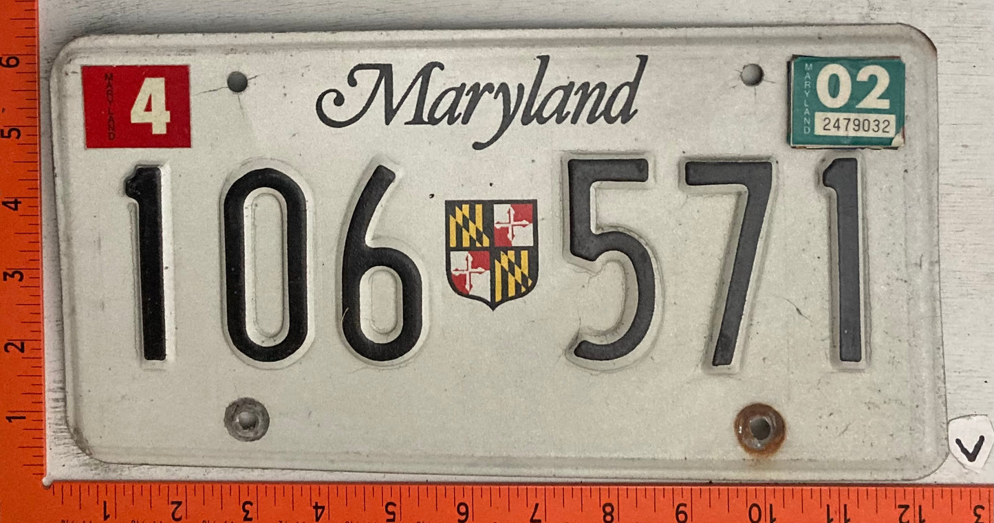 2002 Maryland #106 571 Truck License Plate