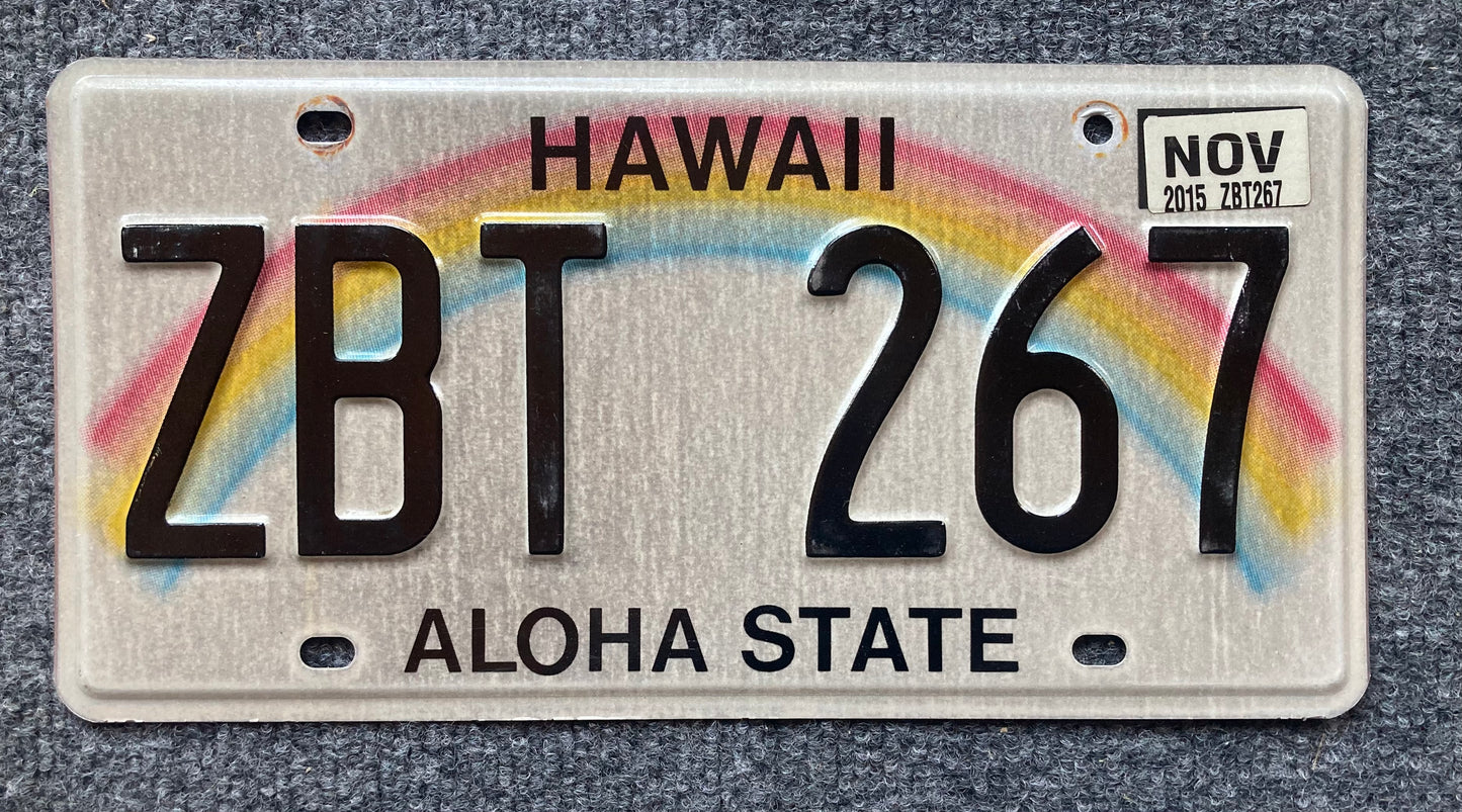 2015 Hawaii #ZBT 267 Passenger License Plate